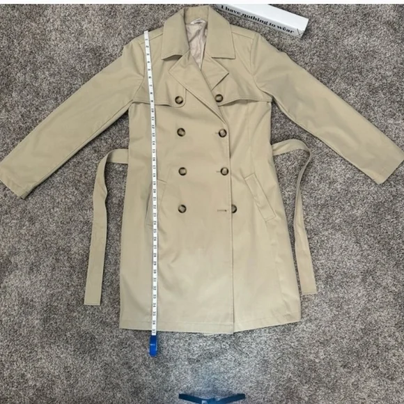 Time and Tru Beige Double-Breasted Trench Coat - Picture 9 of 9